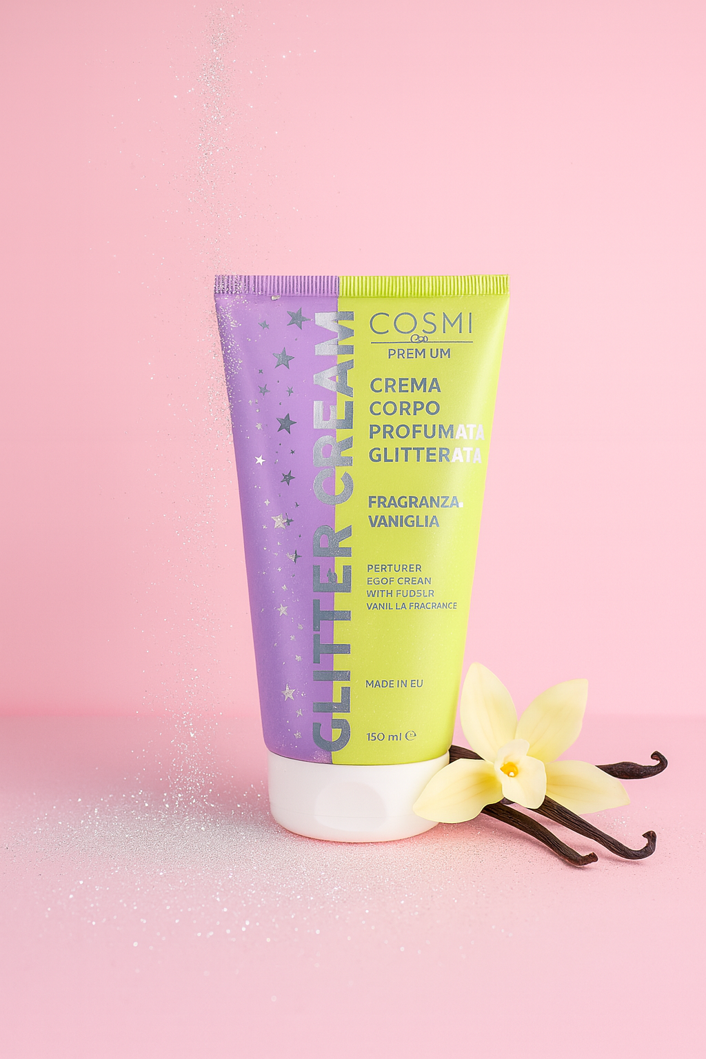 Crème Corporelle Pailletée à la Vanille | Cosmi Premium 150 ml