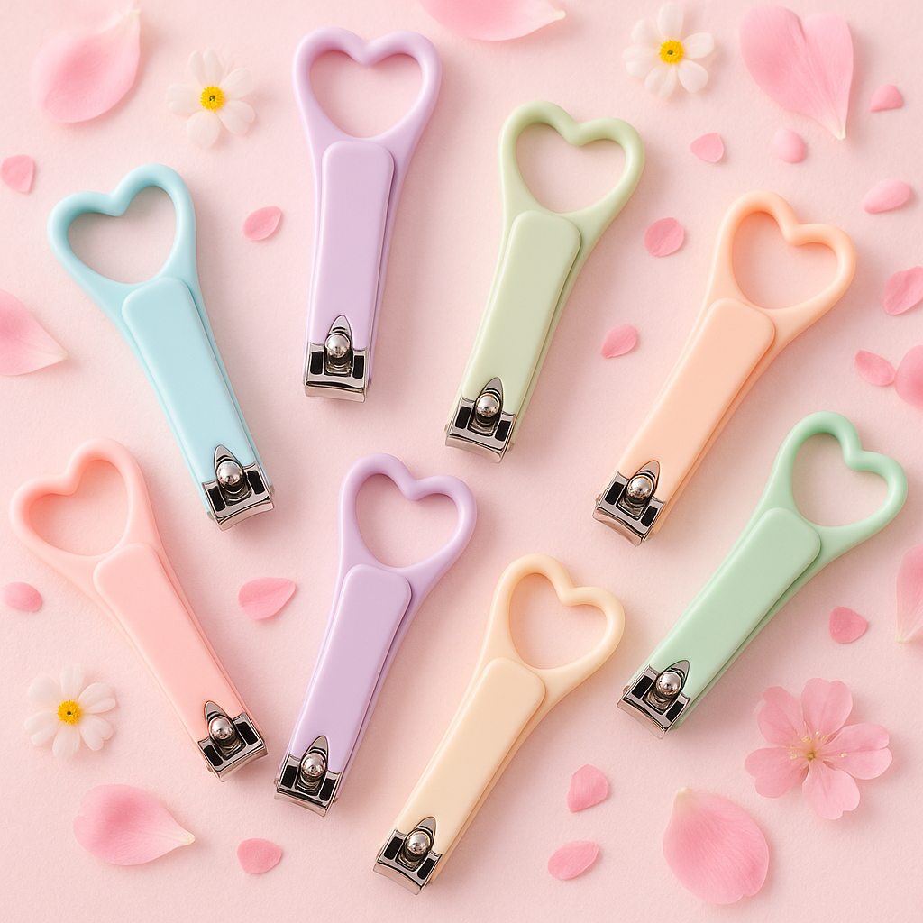 Coupe-Ongles Pastel “Cœur” – Manucure Cute au Quotidien