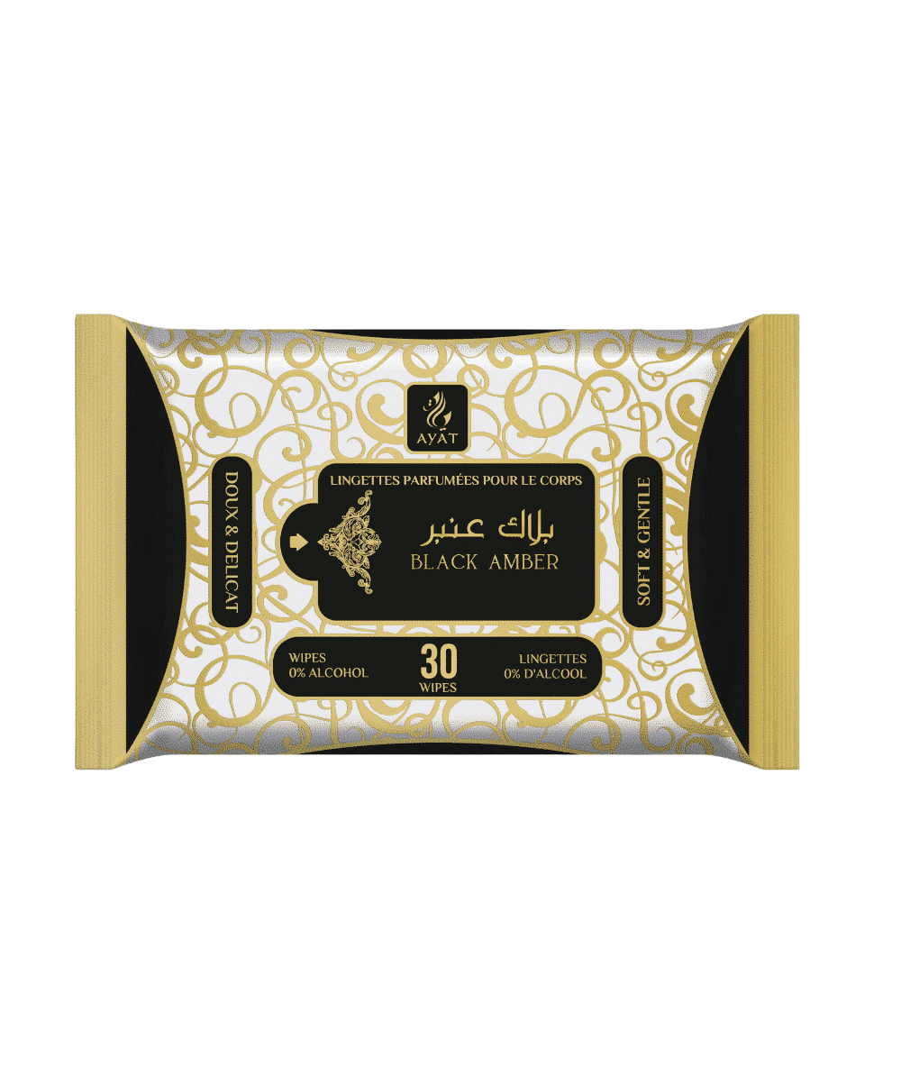 Lingettes parfumées corps SANS ALCOOL - Black Amber