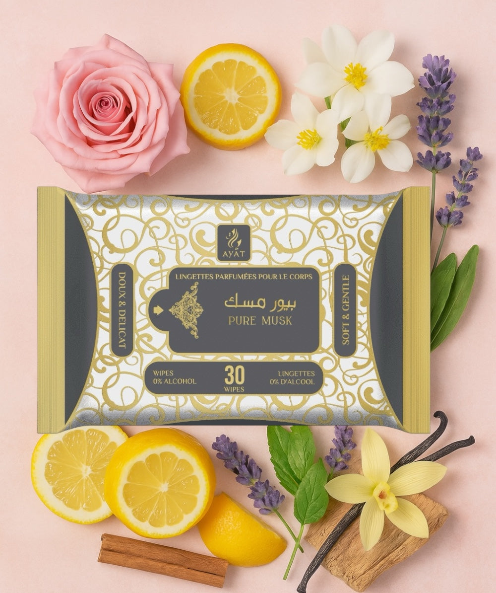 Lingettes parfumées corps SANS ALCOOL - Pure Musk