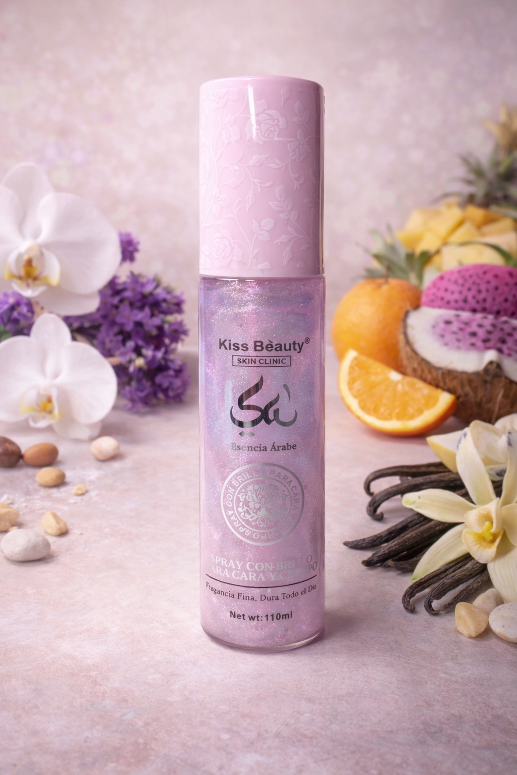 Brume Visage & Corps Pailletée – Parfum Yara Rose 🎀✨