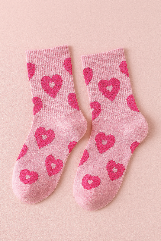 Chaussettes Roses “Sweet Heart” – Confort & Douceur au Quotidien