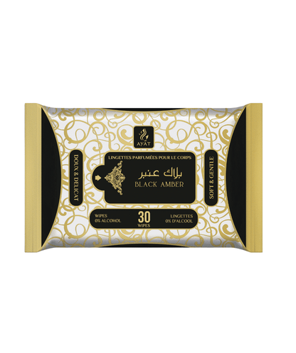Lingettes parfumées corps SANS ALCOOL - Black Amber