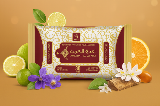 Lingettes parfumées corps SANS ALCOOL - Ameerat al Arab