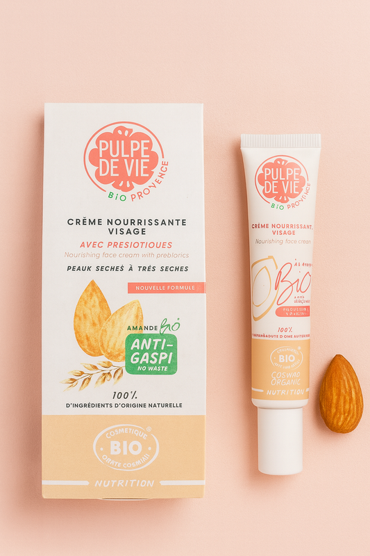 Pulpe de Vie | Crème Nourrissante Visage – Amande Bio & Prébiotiques – 40 ml